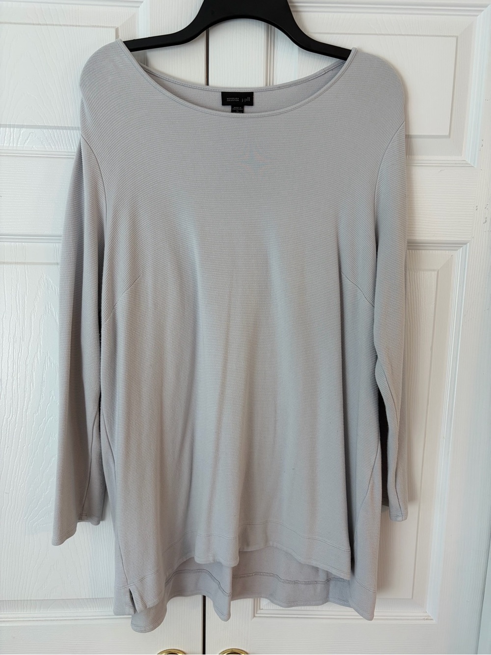 NWOT J.Jill Wearever Collection Gray Waffle Knit Tunic Blouse Shirt Size 1X